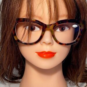 1390 Mona Oversize Reading Glasses 1.50 Readers Tortoise Frames NWT